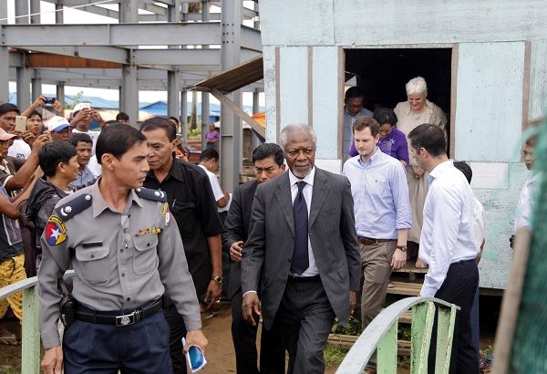 Rakhine commission chair Kofi Annan visits Myanmar